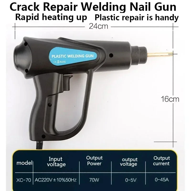 Imagem -03 - Hot Staplers Plastics Welder Machine Ferramenta do Carro Pistola de Soldagem de Pvc Ferro de Solda para Plástico Auto Bumper Repair Kit para Oficina 70w