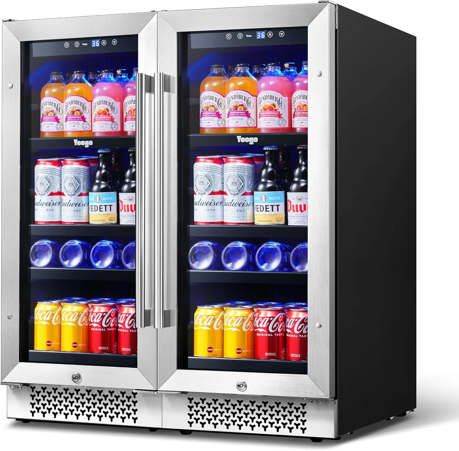 30 inch Beverage Refrigerator, Two 15