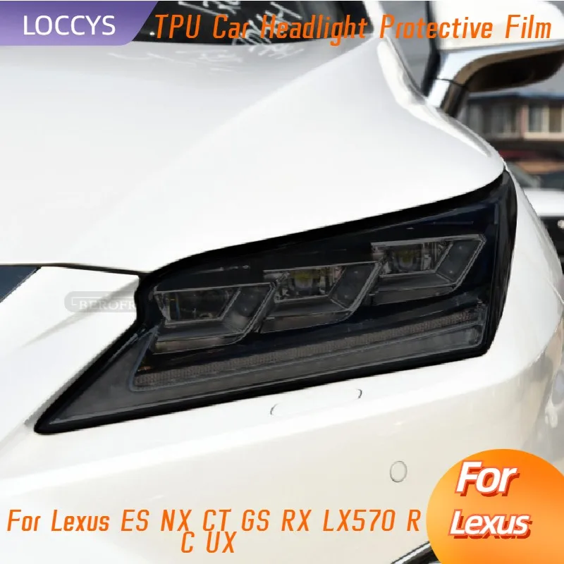 

For Lexus ES NX CT GS RX LX570 RC UX Car Headlight Tint Smoked Black Protective Film TPU Front Light Sticker Accessories