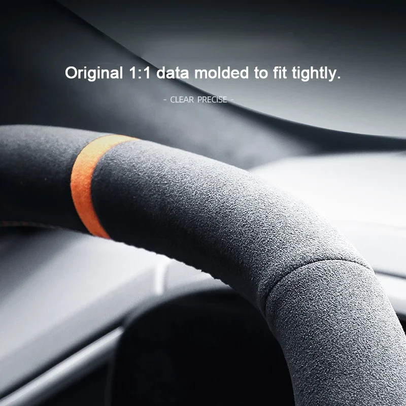 

For ZEEKR 001 Zeekr 7X 2024 2025 Italy Suede Car Steering Wheel Trim Cover Hand-stitched Sport Styling Interior Auto Accessories