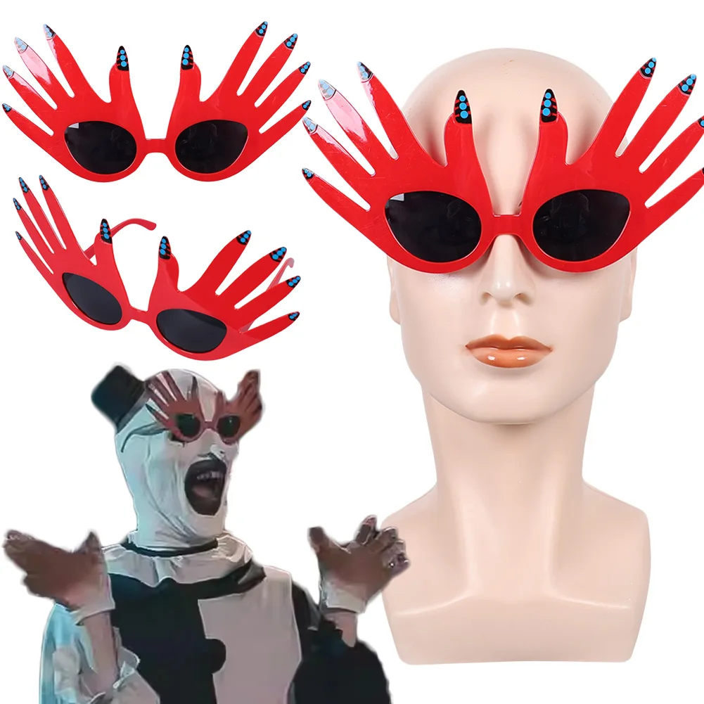 

Movie Terrifier 3 Cosplay Art Clown Red Glasses Roleplay Disguise Halloween Party Carnival Costume Accessories Roleplay Prop