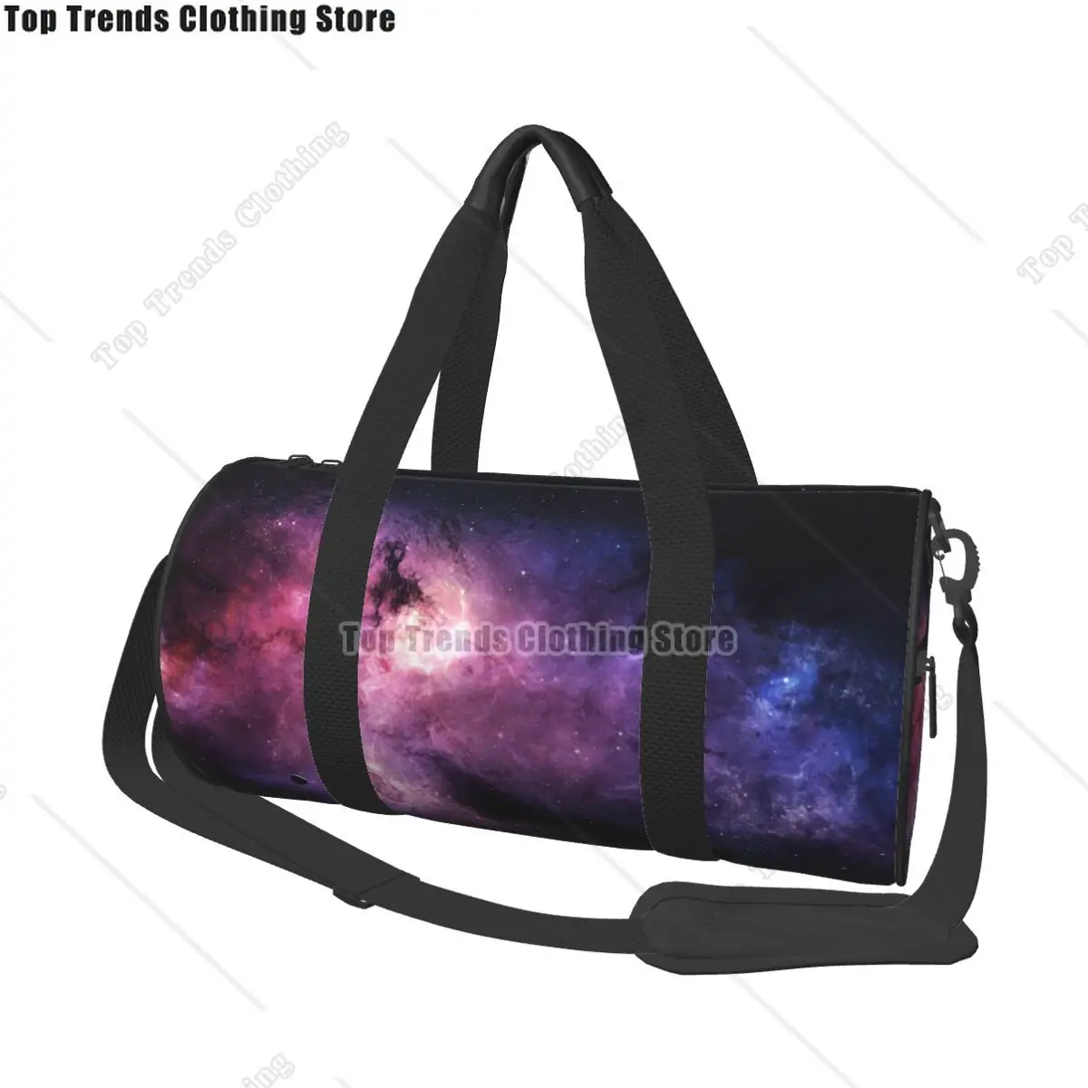 

Galaxy Starry Sky Travel Bags Men Fitness Handbag Cylinder Shoulder Bag Women Large Travel Tote Luggage Bag Gym Handbags