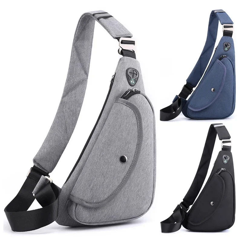 Oxford Cloth Chest Men's Waterproof Travel Backpack 2024 Fashion Men Mini Travel Sport Bag with Earphone Jack Fathers Day Gifts