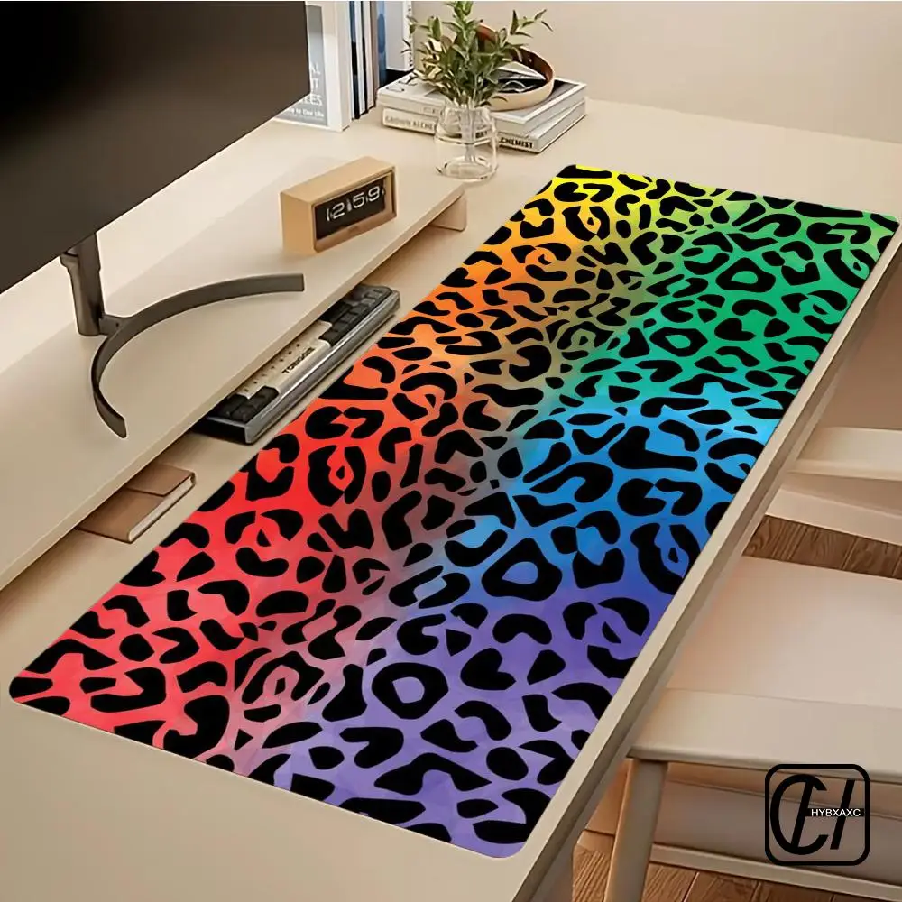 Leopard Print Mouse Pad Large Keyboard Mouse Desk Pad Non-Slip Rubber Gaming Mouse Pad Laptop Mouse Desk Mat Carpet