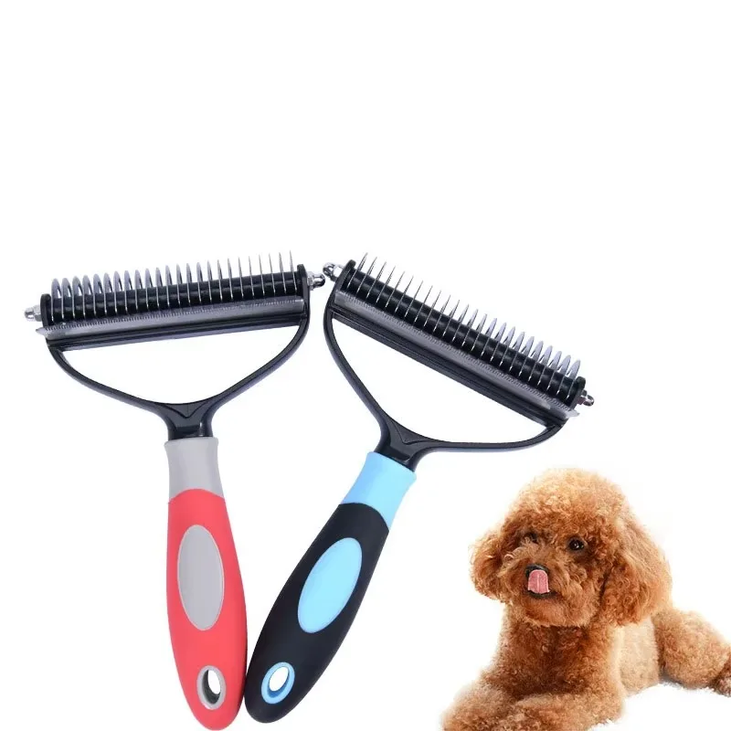 

10pcs Dual-Headed Silicone Pet Knotting Comb Double Purpose Dog Comb to Remove Floating Hair for Dogs
