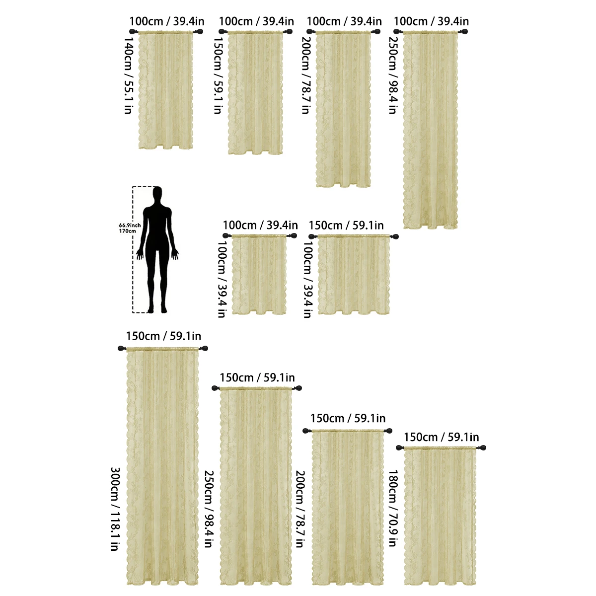 1 Stück romantischer transparenter Spitzenvorhang, Blumenspitze-Fenstervorhänge für Wohnzimmer, Schlafzimmer, Heimdekoration, Fensterschutzstangentasche – Detail 8