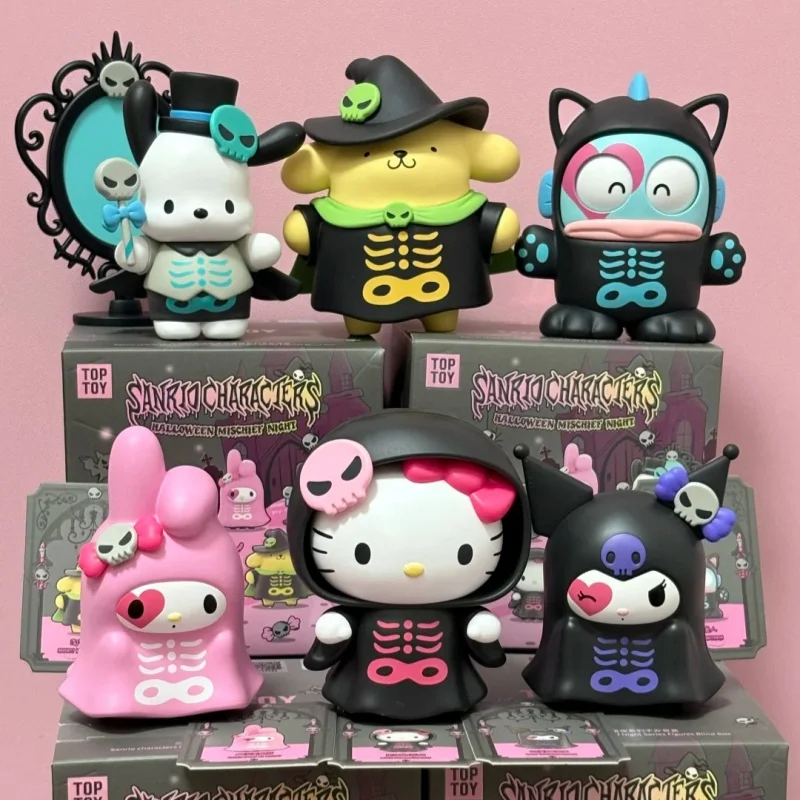 Genuino Sanrio Famiglia Halloween Mischief Night Series Scatola cieca fatta a mano Giada Guigou Ornamento in PVC Giocattoli regalo di Halloween