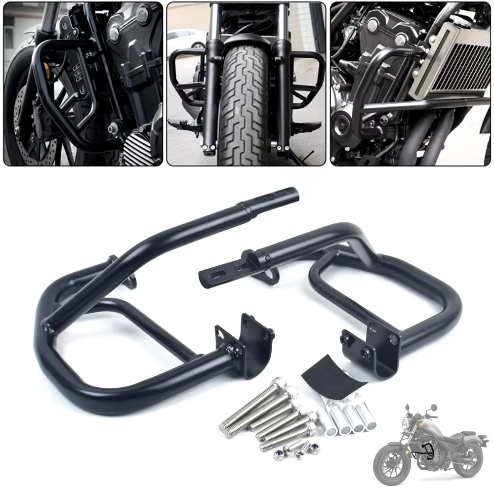 

Углеродистая сталь мотоциклетные защитные дуги, защита двигателя, бампер для Honda Rebel 500 300 CMX 300 CMX 500 CMX 300 500 2017-2023