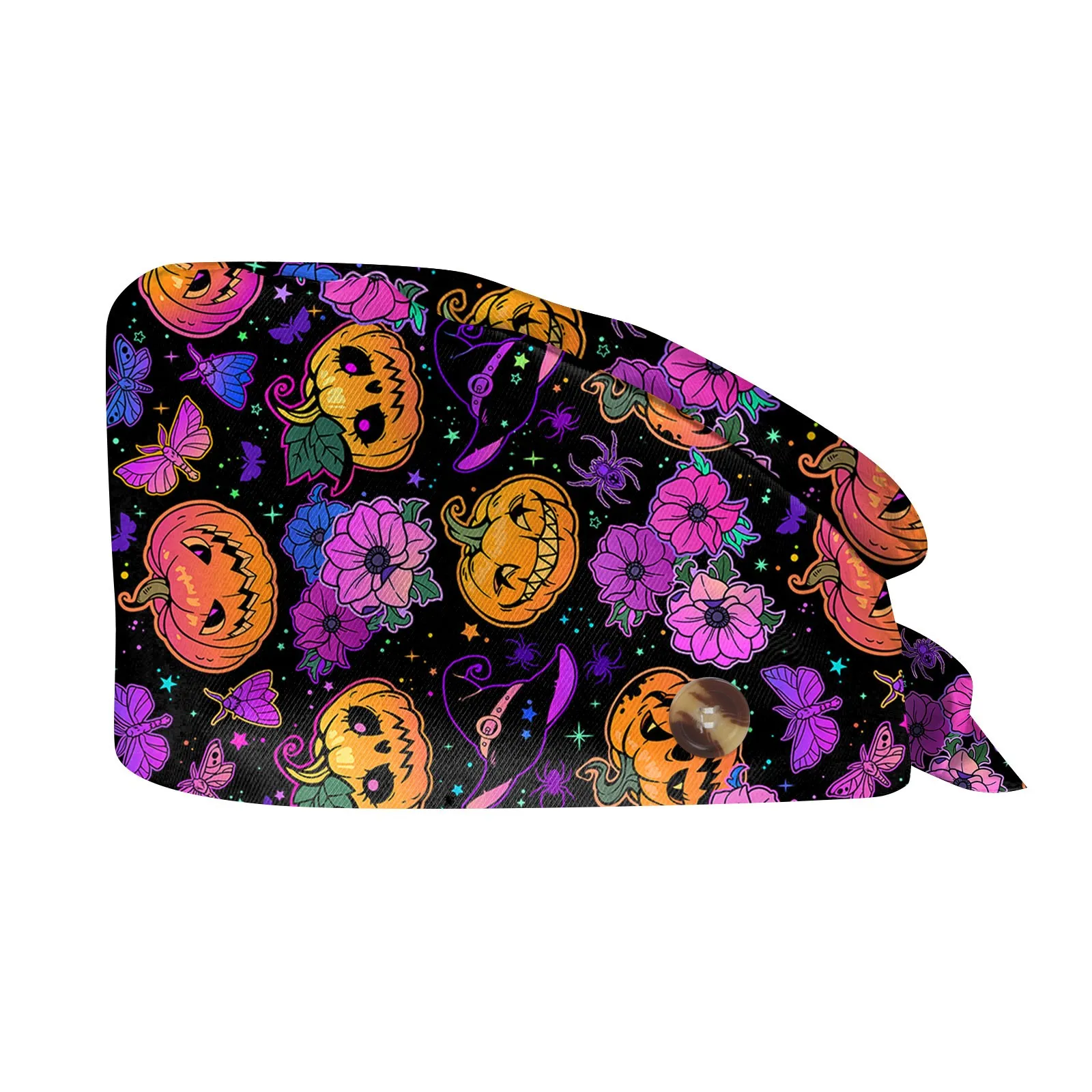 Gorro de trabajo con estampado de Halloween a la moda, gorro de lavado informal, gorro para bolsa, gorro exfoliante para cirugía, gorro antipolvo, tienda de mascotas de dibujos animados, clínica Dental