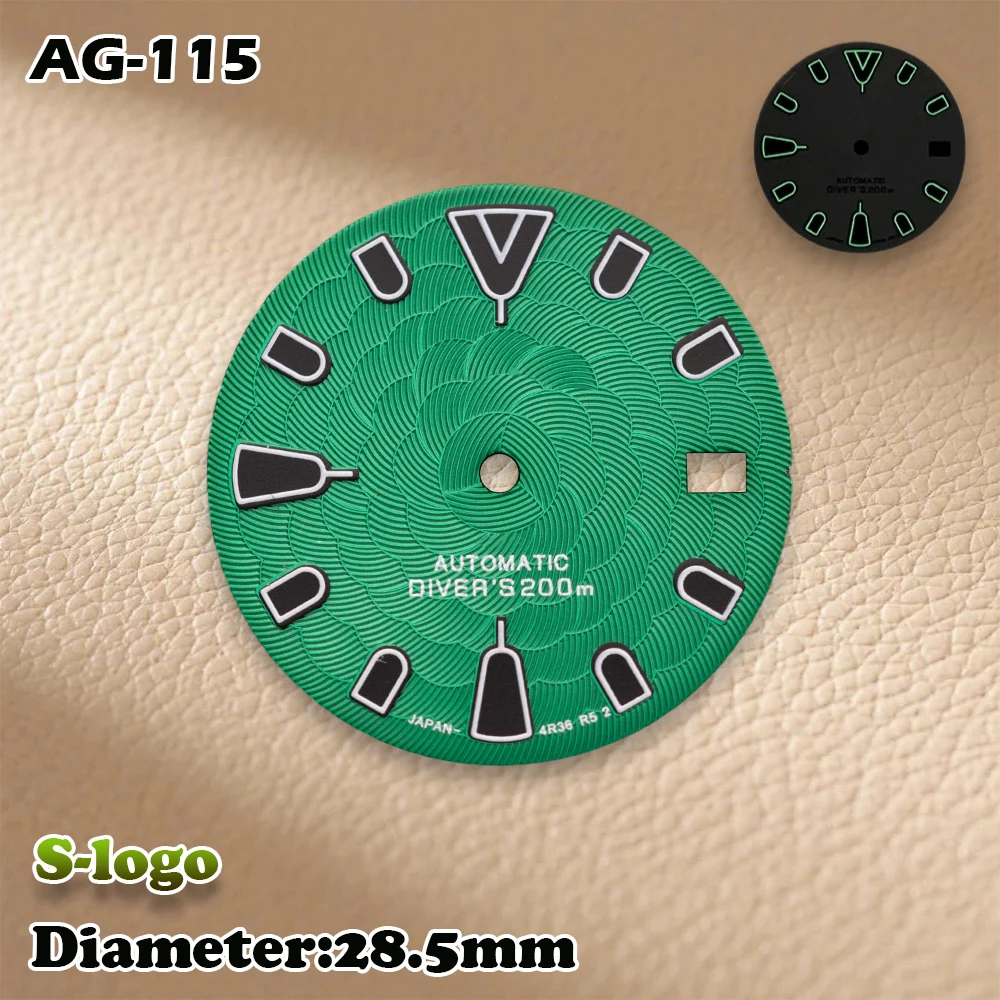 S Logo 28.5mm Lotus flower Dial NH35/NH36/4R/7S Movements High Quality Watches for men Watch Modification Accessories