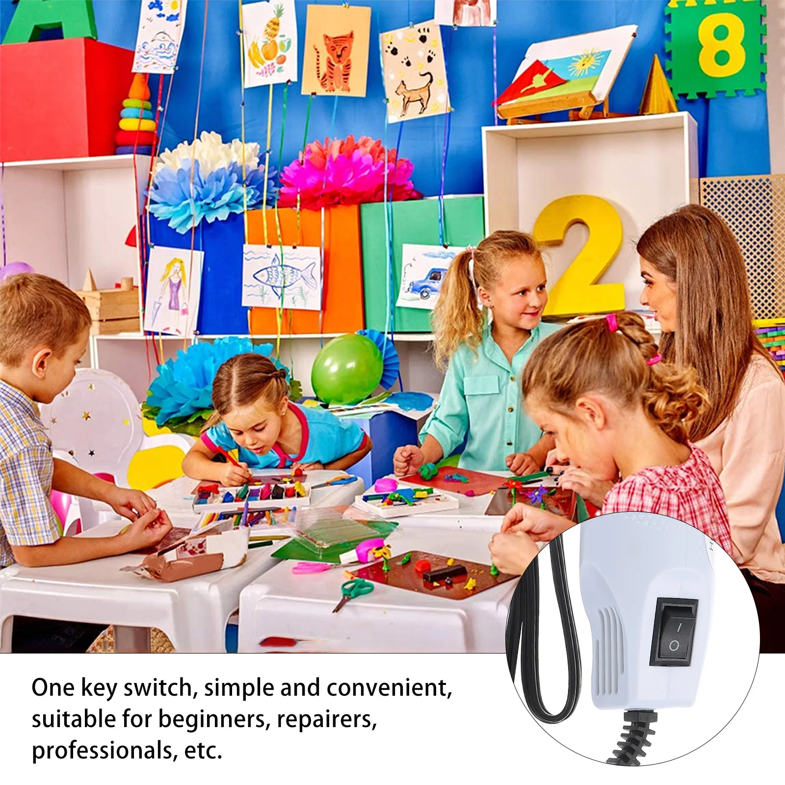 

Hot Air Tool 1 Meter Cord Portable Handheld Heat Device For Diy Embossing Polymer Clay Shrink Plastic Lightweight Housewarming