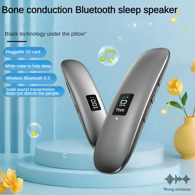 QY10 Simple New Design Bone Conduction Stereo Silent Sleep Speaker Ultra-long Battery Life Wireless Speakers with TF Card Mode