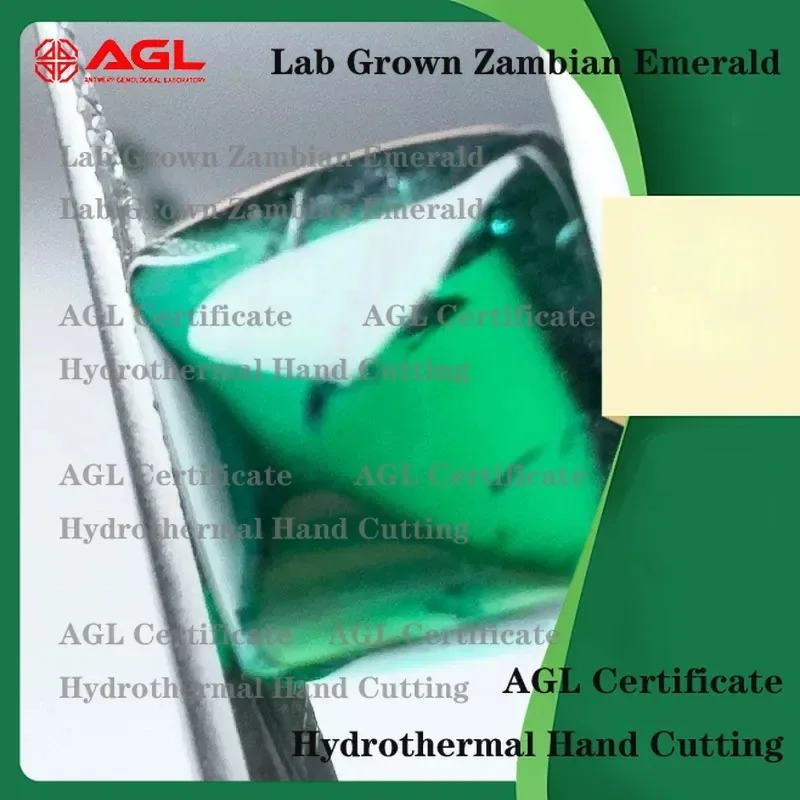 

Lab Grown Zambian Emeralds for Jewelry Making Square Cushion Cut Smooth Surface with Natural Inclusions Cracks AGL Certified
