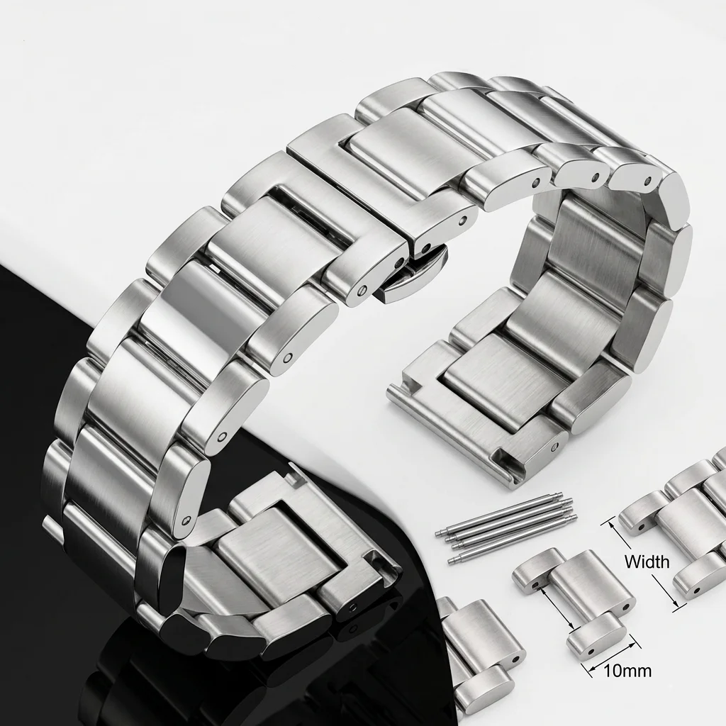 

Solid Stainless Steel Watch Band 18 20 21 22 23 24mm Metal Bracelet Replacement Strap Men Women Wristband Accessories