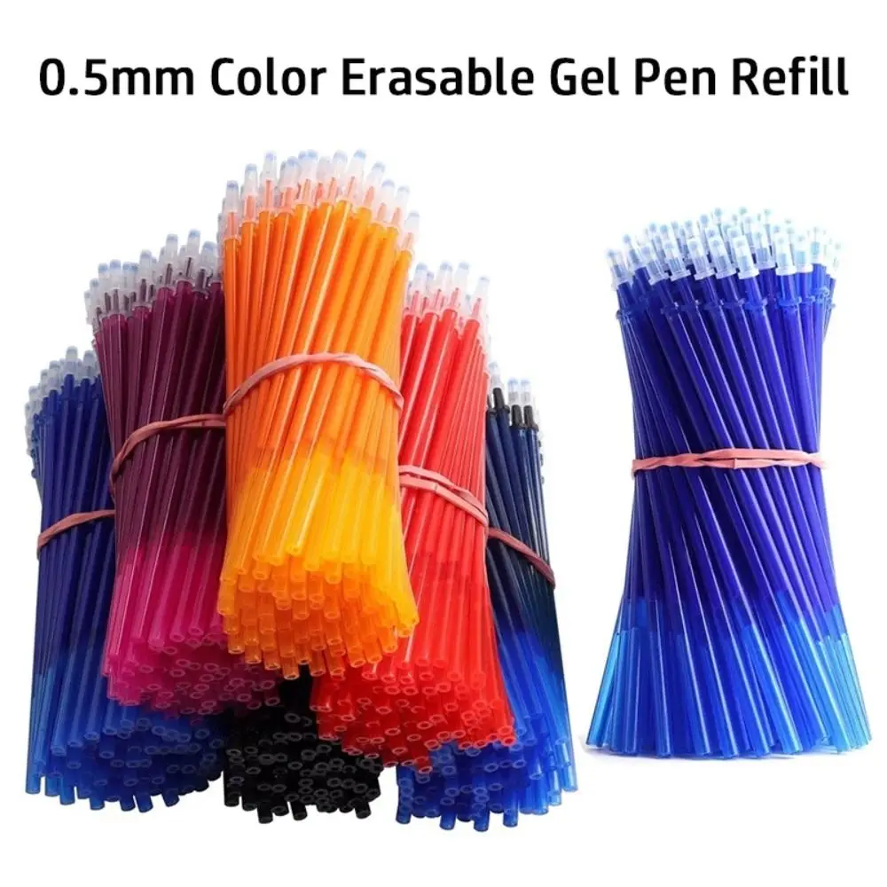 10PCS/Set 0.5mm Colorful Ink Gel Pen Refill Writing Tool Erasable Neutral Pen Refill Writing Stationery Replacement Refill