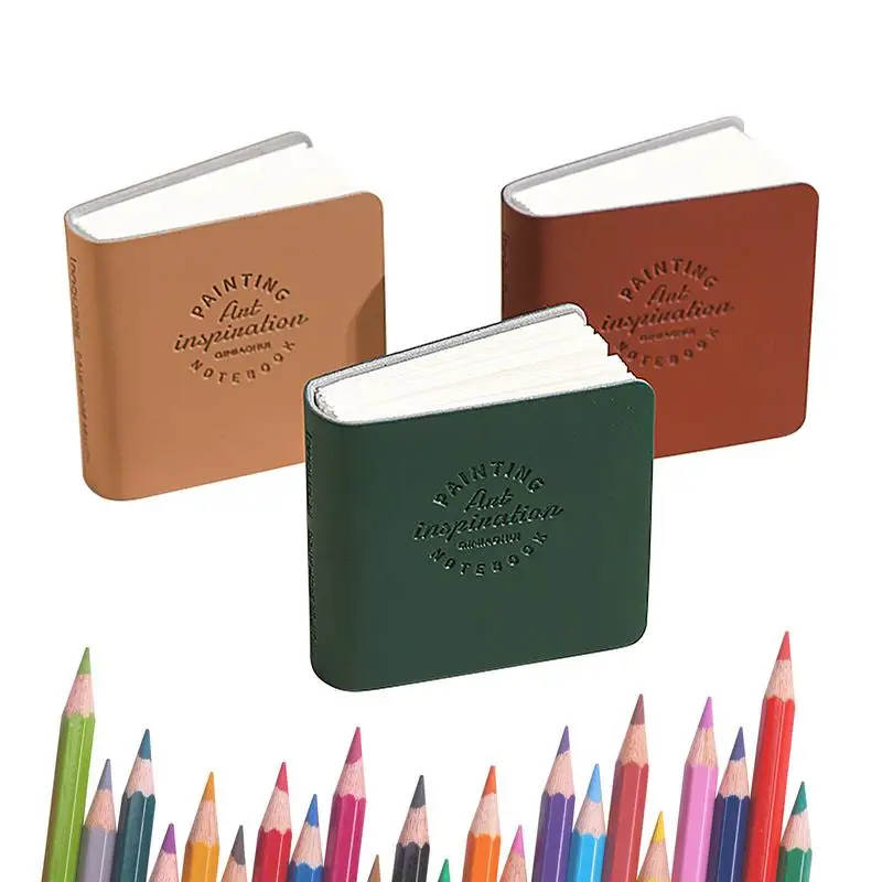 

Mini Drawing Book Watercolor Sketchbook Hardback Square Texture Portable Notebook for Drawing Art Supplies for Relaxation