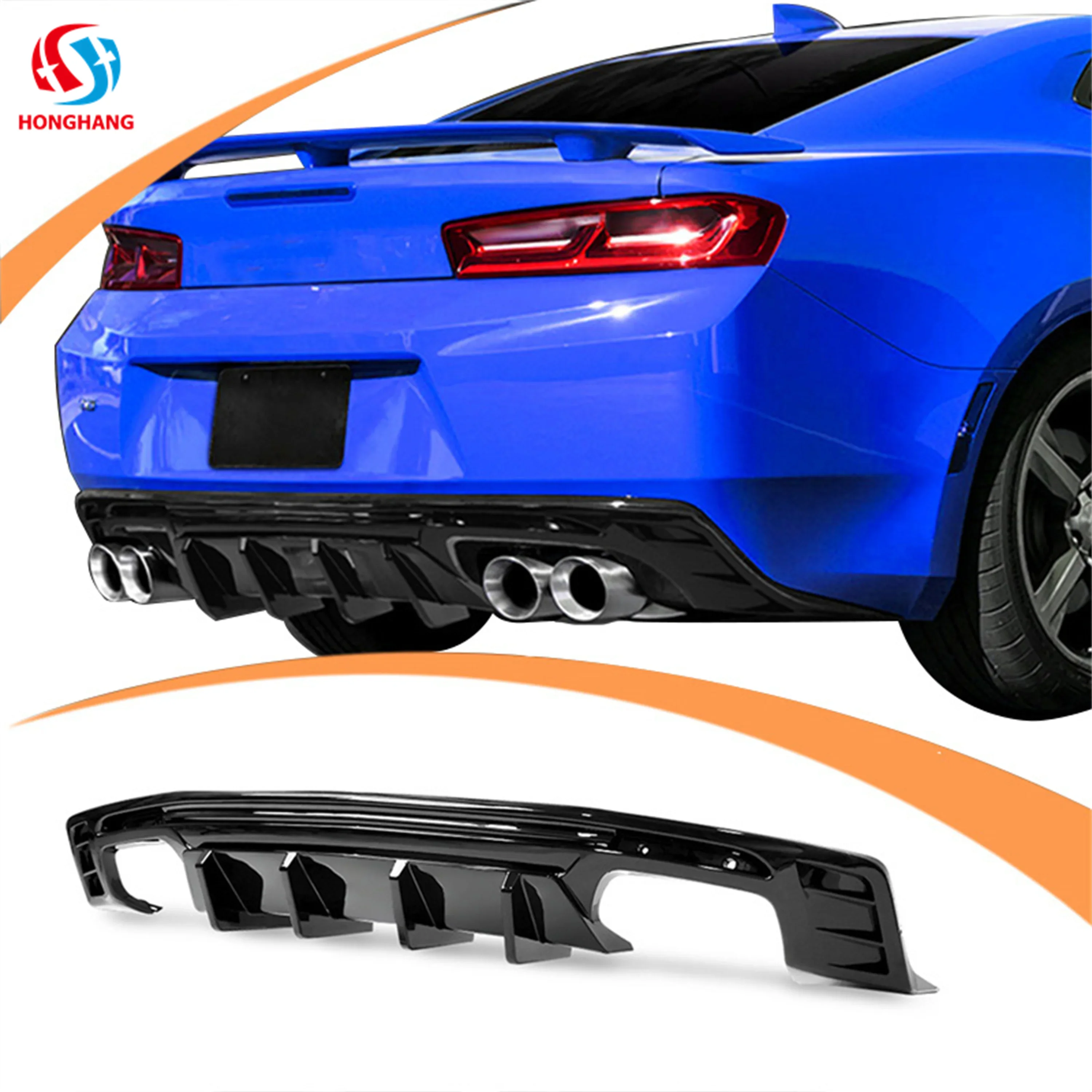 Honghang Auto Accessories Rear Bumper Lips Diffuser  For Chevrolet Camaro Zl1 SS 2015 2016 2017 2018 2019 2021 2022