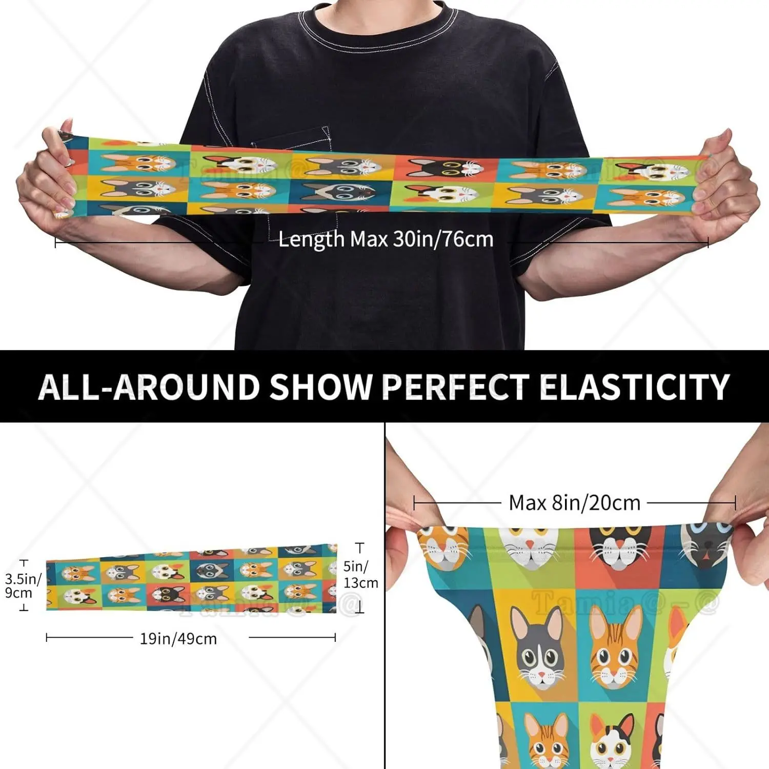 Cute Cat Print Print Arm Sleeves Cooling UV Sun Protection Sports Compression for Men Women Golf Basketball Arm Sleeves