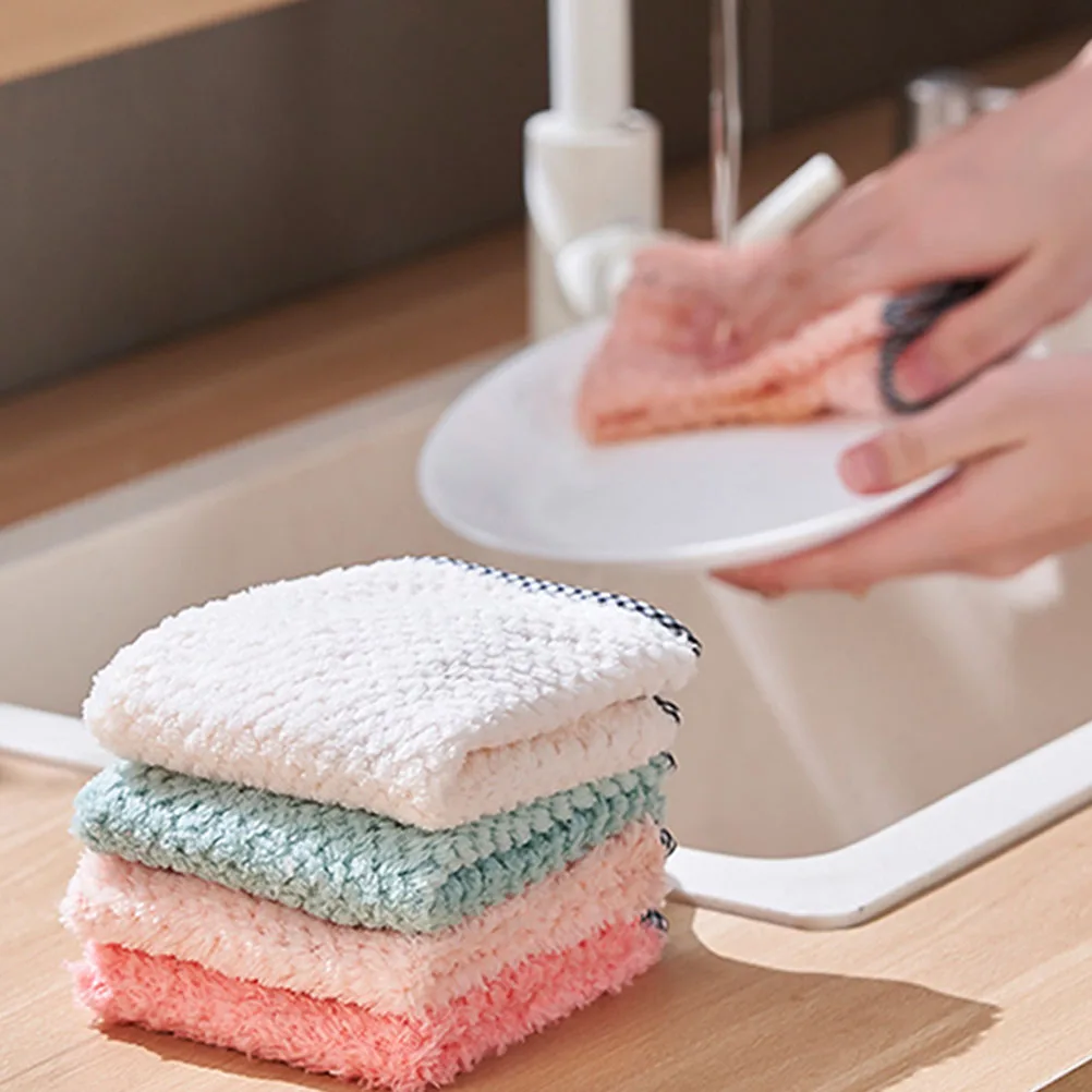 

16pcs Microfiber Dish Cloths Kitchen Cleaning Cloth Water Absorbent Reusable Non Scratch Washable Household Cleaning Supplies