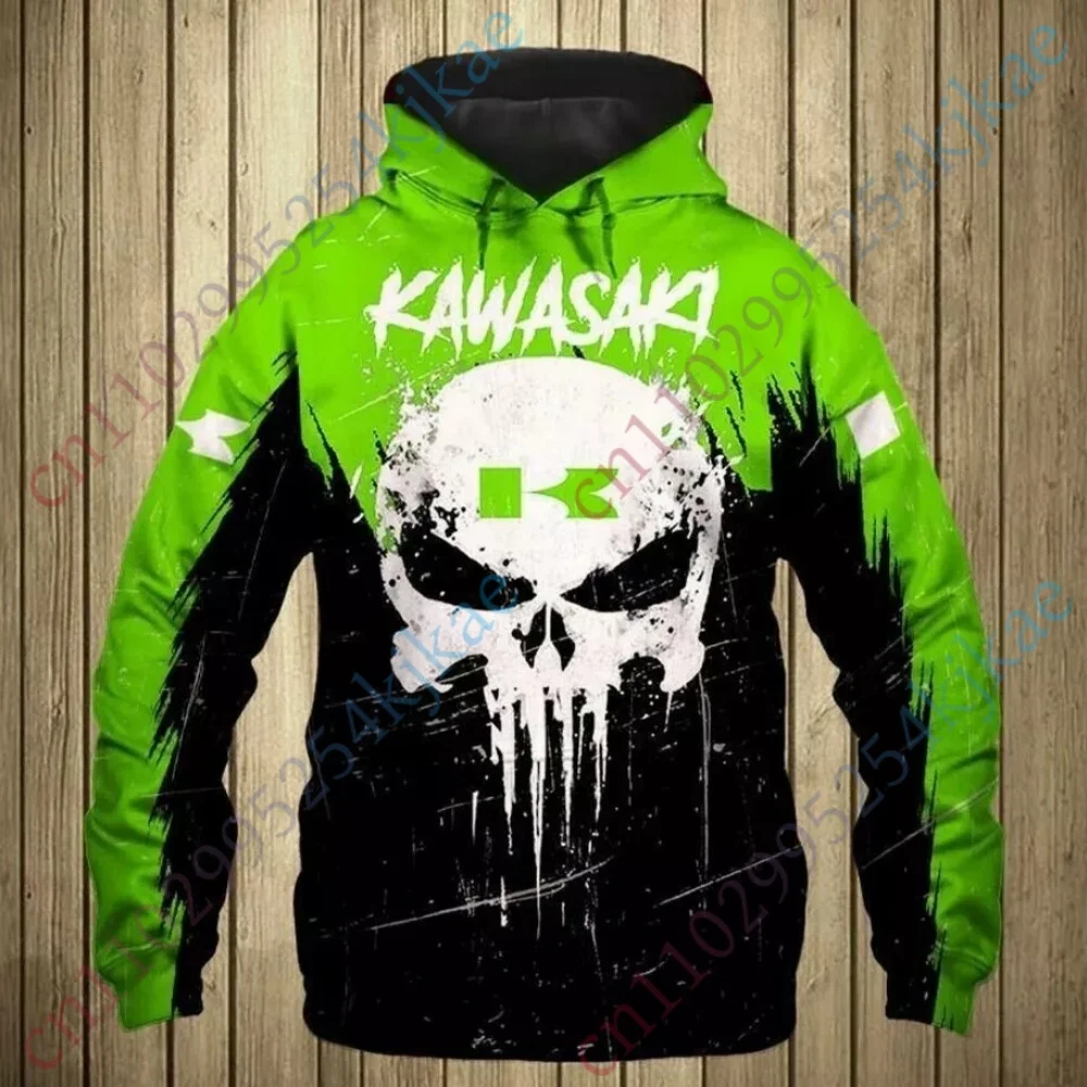 

Kawasaki толстовка для мужчин, одежда, уличная спортивная толстовка с капюшоном и длинными рукавами, повседневный пуловер унисекс, толстовка в стиле Харадзюку в стиле аниме