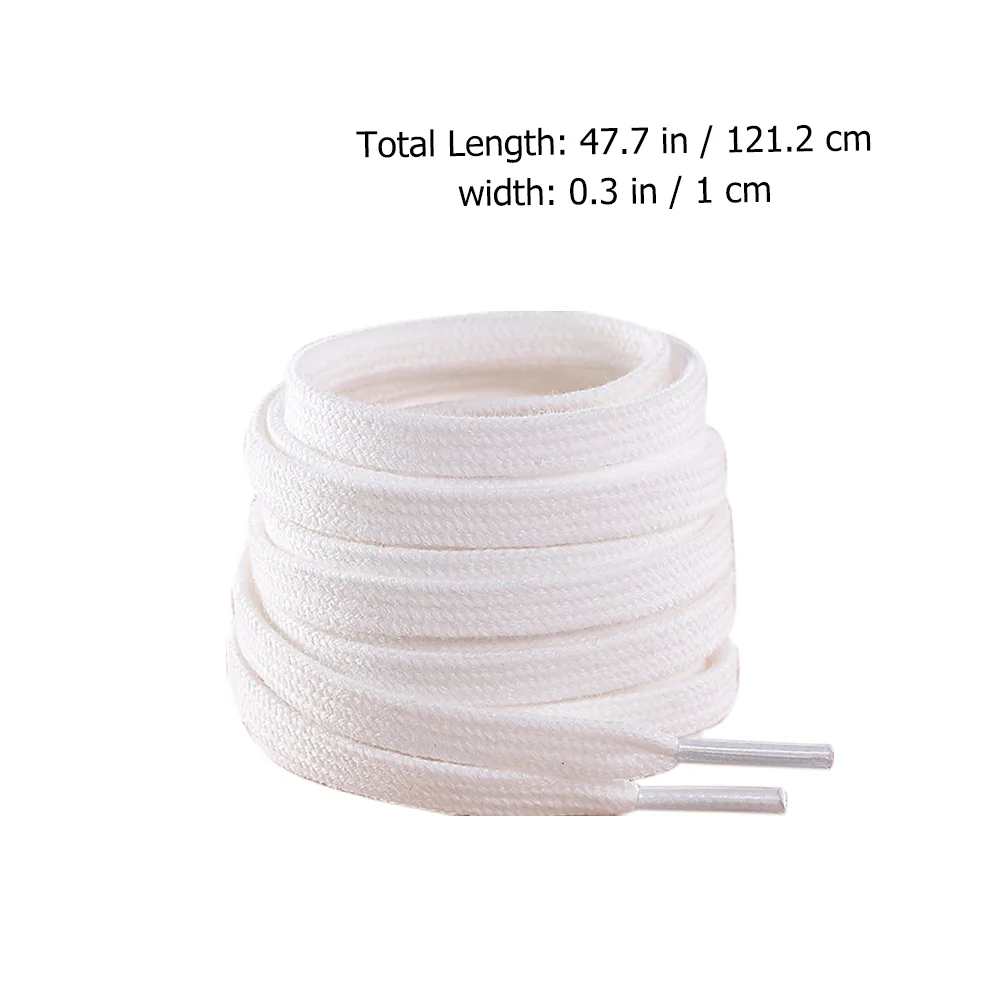 3 Pairs Pure Cotton Shoelaces Sneaker Strap Without Ties Accessories for Sneakers White Waxed Athletic Flat