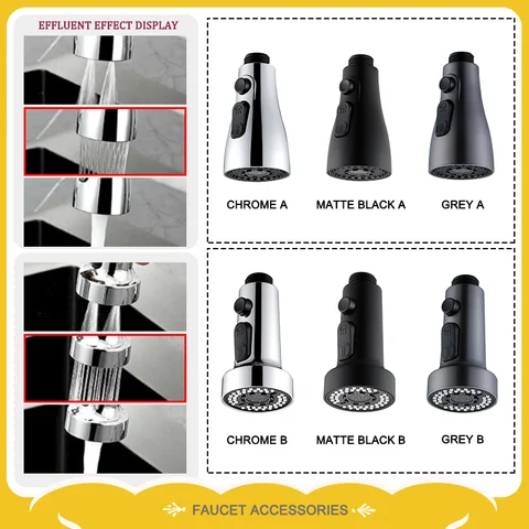 Durable Kitchen Pull out Shower Nozzle Rotatable Joint Sink Faucet Sprayer Tap Replacement Water Saving Aerator Tap Accessory