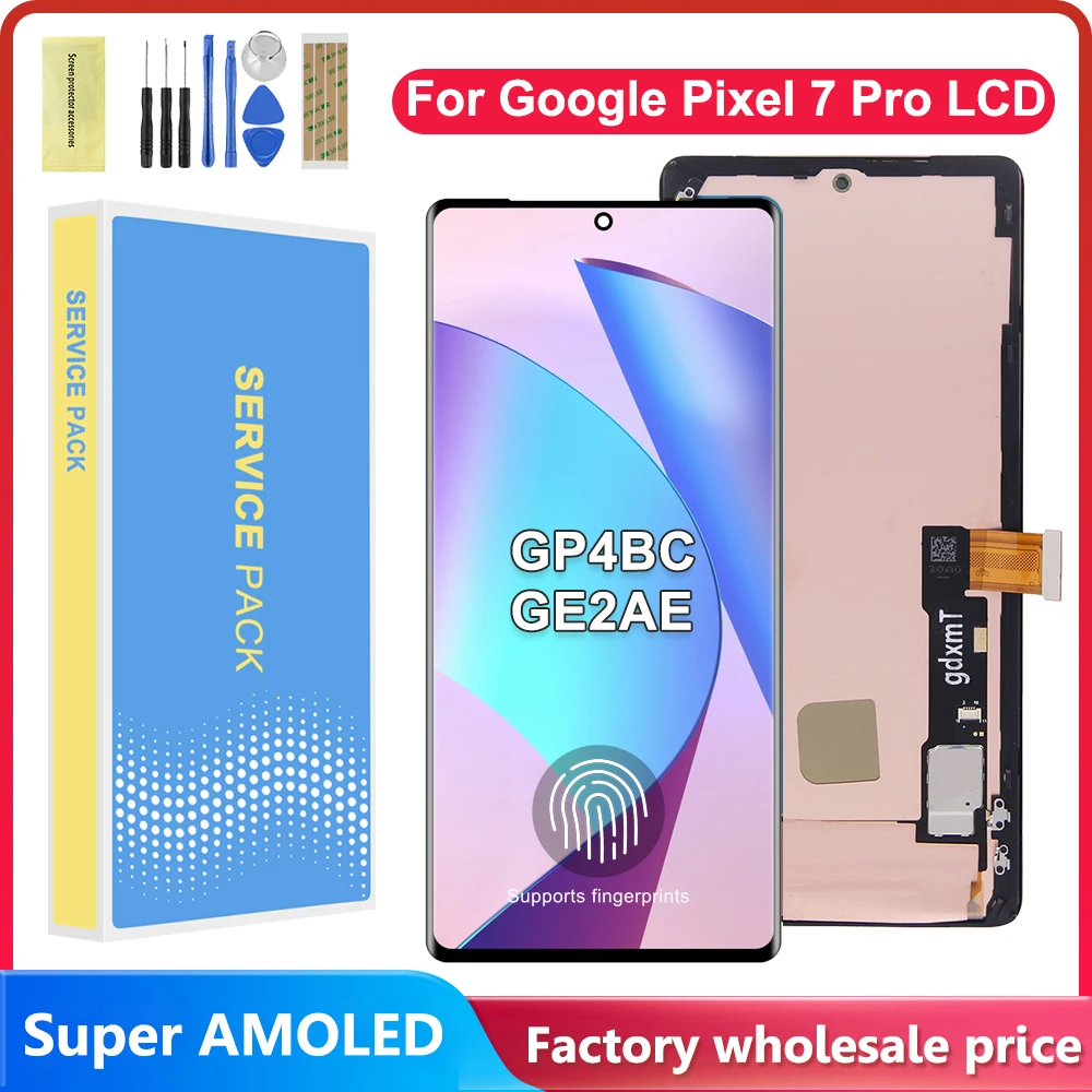 Super AMOLED LCD With Frame For Google Pixel 7 Pro LCD For Google Pixel 7Pro GP4BC GE2AE Display Screen Touch Digitizer Assembly