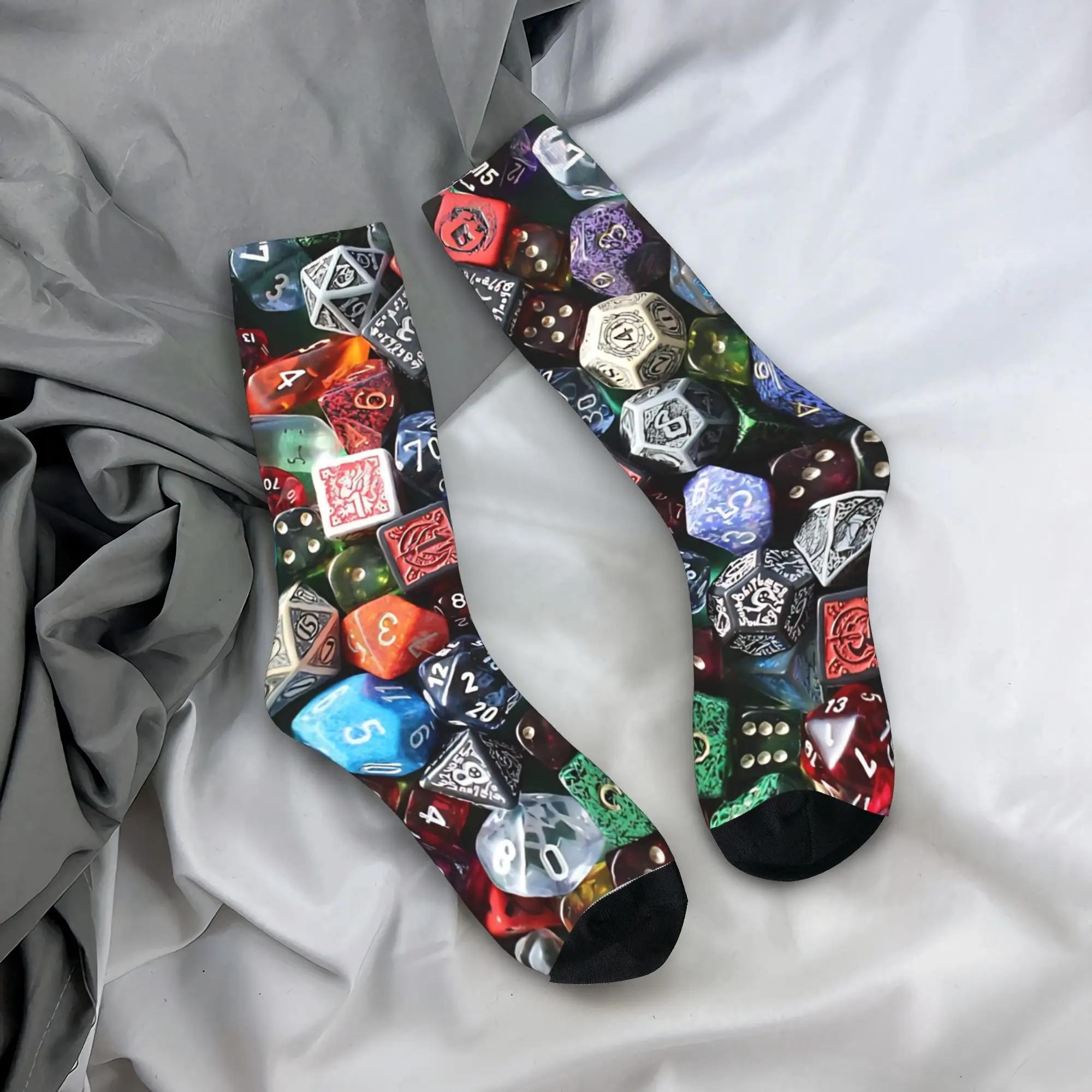 

Кубики! Зимние носки D&D, винтажные, мягкие, с узором, для пар, нескользящие, для бега