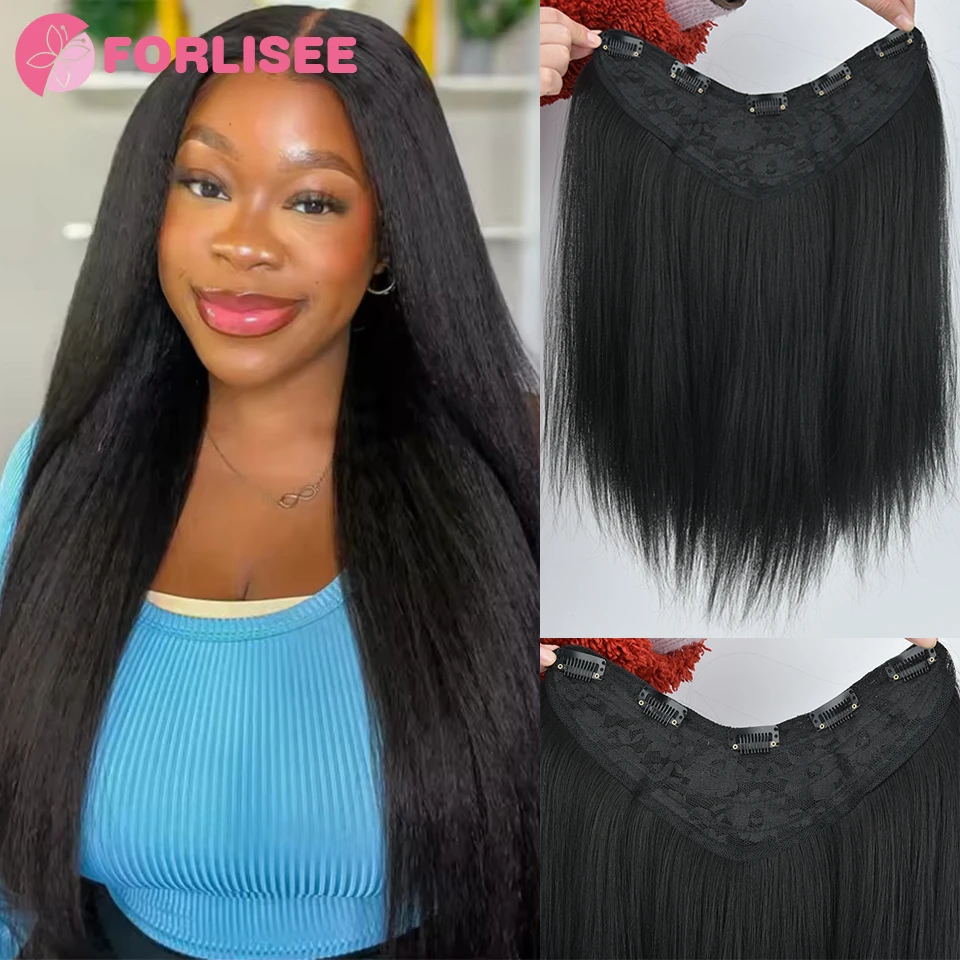 

Synthetic 5 Clip In Hair Extensions Long Straight Hairstyle Hairpiece Black Natural 45CM/60CM/70CM Natural Fake Hair For Women