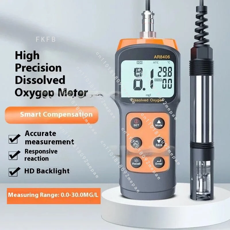 Oxygen Contents Detector Aquaculture DO Tester 0-30mg/L Digital Dissolved Oxygen Meter Water Quality Tester Measuring Range ABS