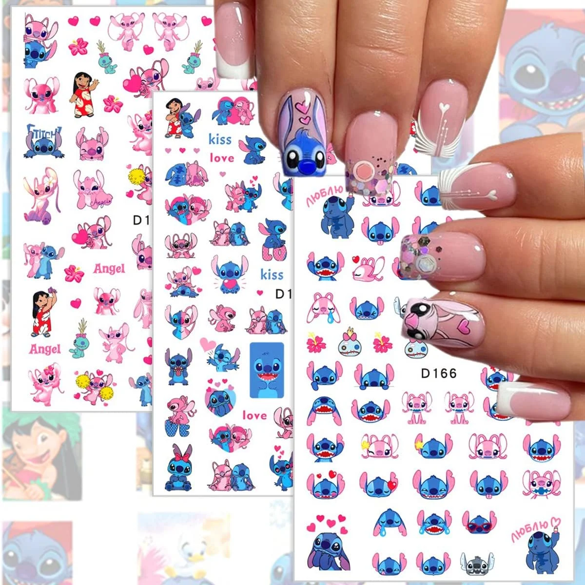 

Cartoon Disney Lilo & Stitch Nail Stickers Animated Nail Decoration Anime Stickers For Nails Mickey Mouse Nail Supplies Stickers