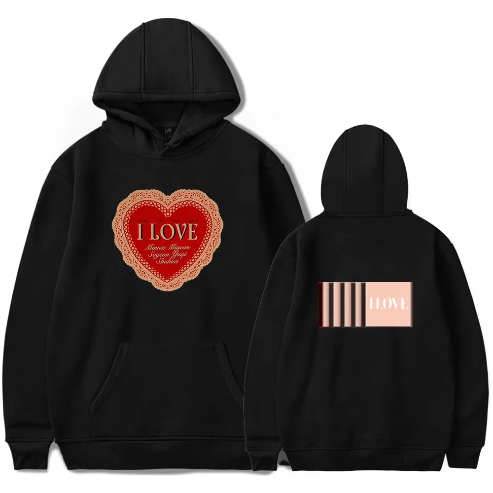 

Толстовка с капюшоном Kpop GIDLE альбом I LOVE Song NXDE Merch толстовки для женщин мужчин пары корейский Свитшот осенний пуловер (G) Женская одежда для фанатов