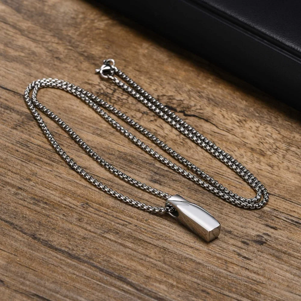 Retro Herren Geometrie Möbius Anhänger Halskette Mode Edelstahl Schmuck Trend Casual Outfit Halsketten-Accessoires – Detail 7