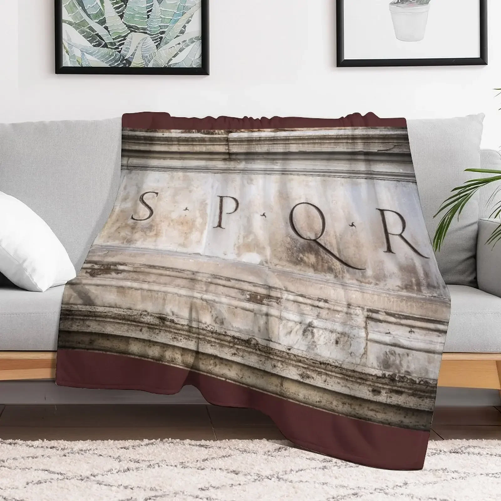 

SPQR engraved on stone in Rome, Italy Throw Blanket Decorative Throw Summer Camping Tourist Blankets