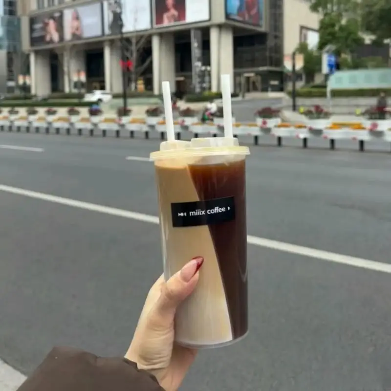 Shuangpin Coffee Cup, Thickened Injection Molding Disposable S-shaped Cold Drink Cup
