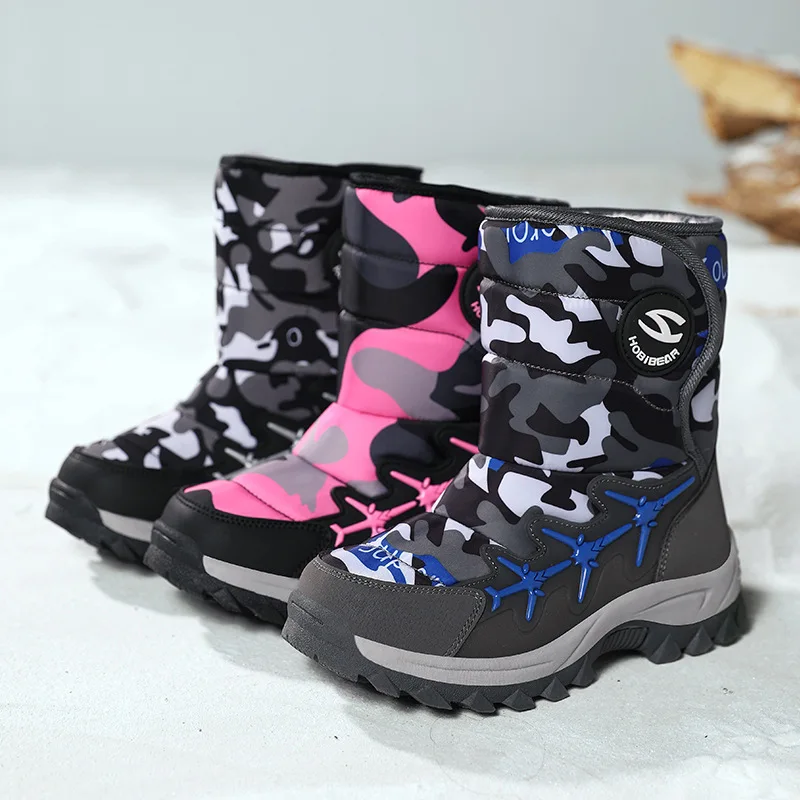 Cold Resistance -30℃ Boys & Girls Snow Boots Waterproof Outdoor Baby Kids Sports Casual Winter Children Shoes Size 28-39