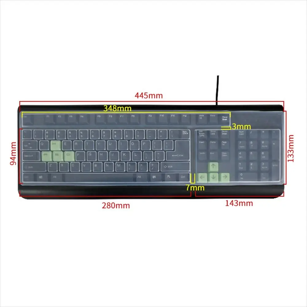 

Desktop Universal Silicone Waterproof Clear Transparent Keyboard Skin Protector Keyboard Film Protective Film Keyboard Cover