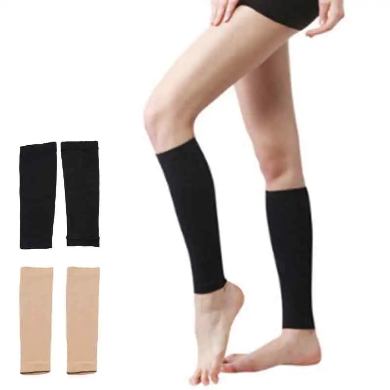 1Pair Varicose Vein Fatigue Relief Leg Warmer Compression Calf Sleeve Sock Long Stocking Elastic Leg Support Leg Shin Sock