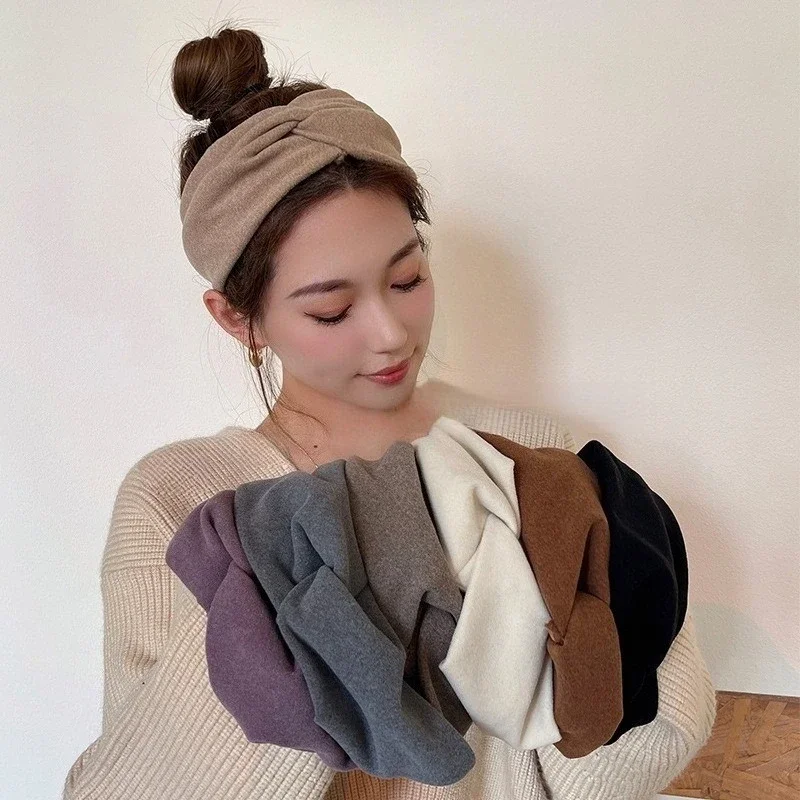 Women Headband Turban Solid Color Elastic Hair Bands Yoga Hairband Fashion Makeup Hair Hoop Vintag Headwrap Hair Accessories