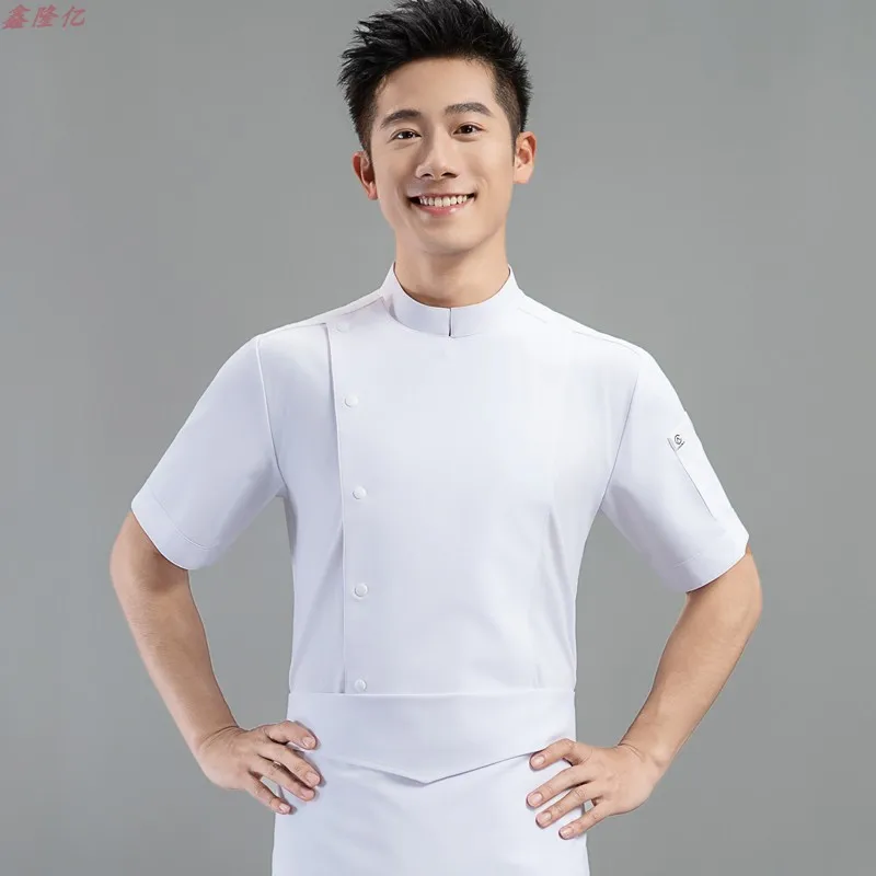 Uniforme de Chef de Hotel, restaurante occidental, Steakhouse, ropa de trabajo de manga corta de verano, ropa de Chef de panadero de cantina