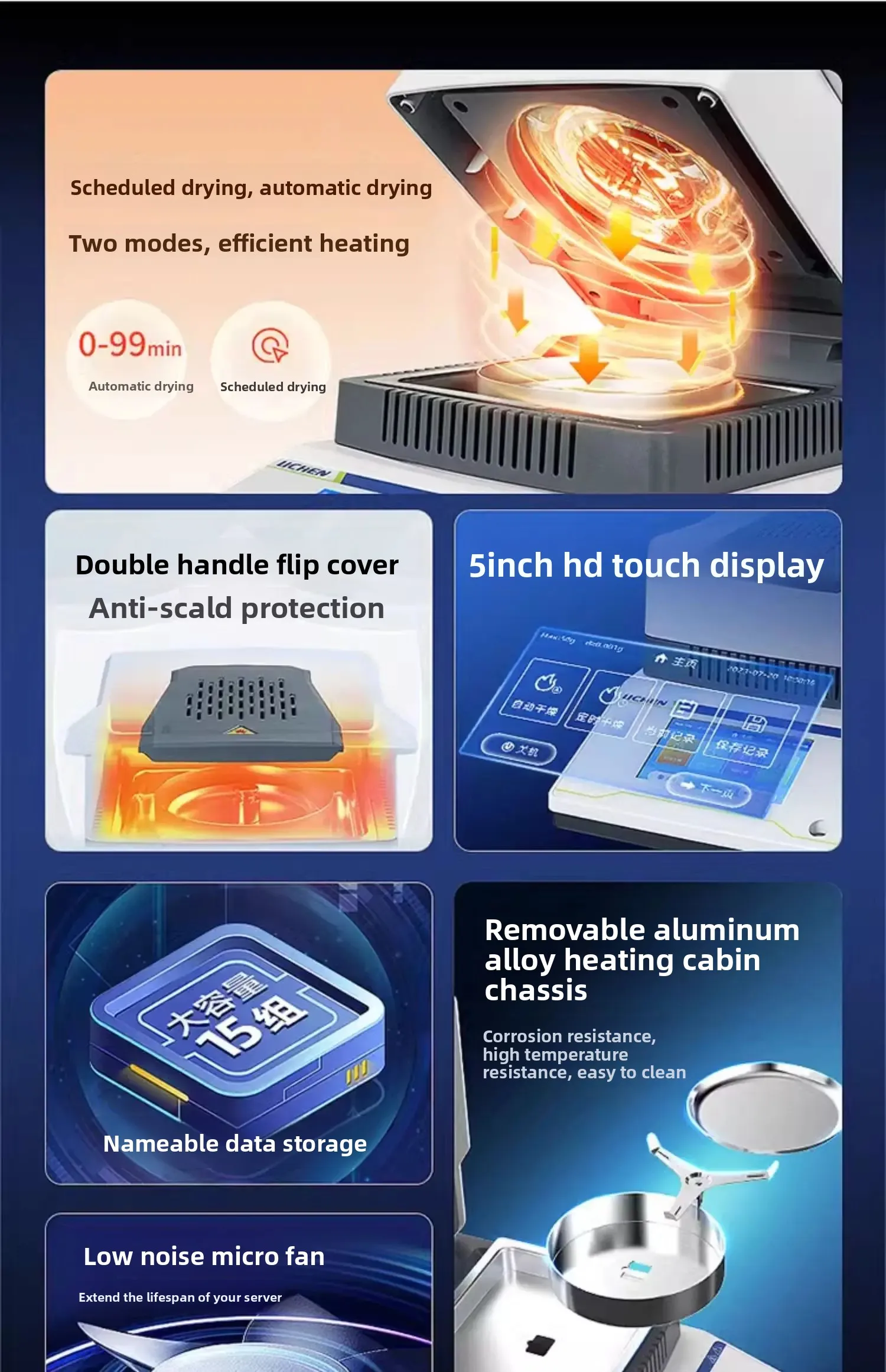 مقياس الرطوبة السريع للهالوجين، الحبوب، الشاي، الذرة، مقياس الرطوبة، جهاز اختبار محتوى الرطوبة الصغير #2