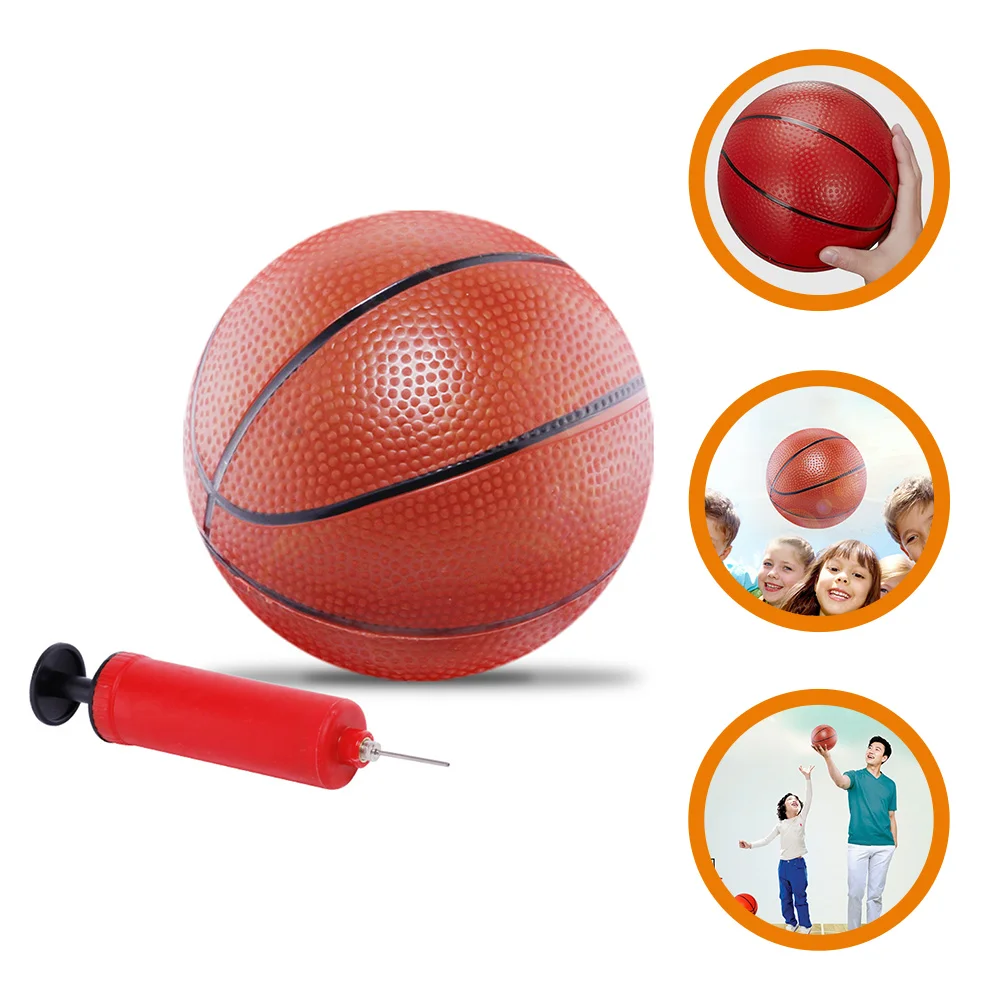 1 Set of Mini Basketball Toys Mini Beach Pool Basketball with Inflation Pump Sports Game Supplies Sports Game Basketball