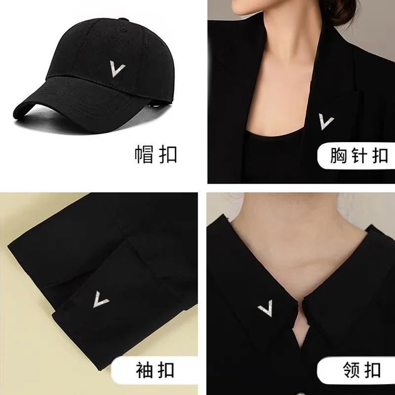 Korean MultiFunction Brooch Pin Anti  Exposure Buckle For Women T Shirt Excellent Shell Crystal V Type Brooches Ornament Jewelry