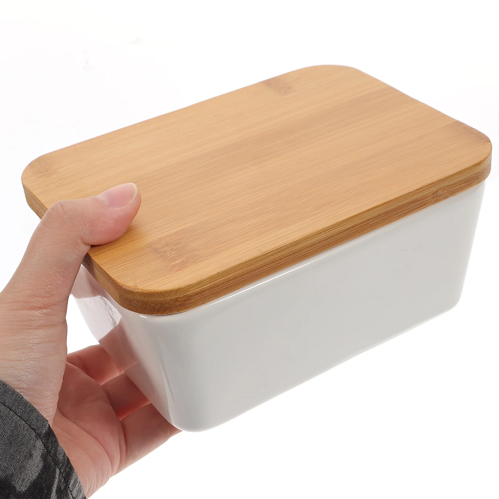 

1pc Ceramic Butter Box Assorted Color Fine Craftsmanship Kitchen Restaurant Hotel Food Storage Holder Dustproof Cover