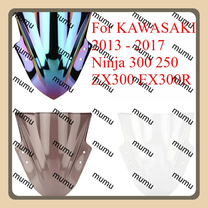 

For KAWASAKI 2013 - 2017 Ninja 300 250 ZX300 EX300R Motorcycle Wind Deflector Windscreen Windshield Double Bubble 2014 2015 2016