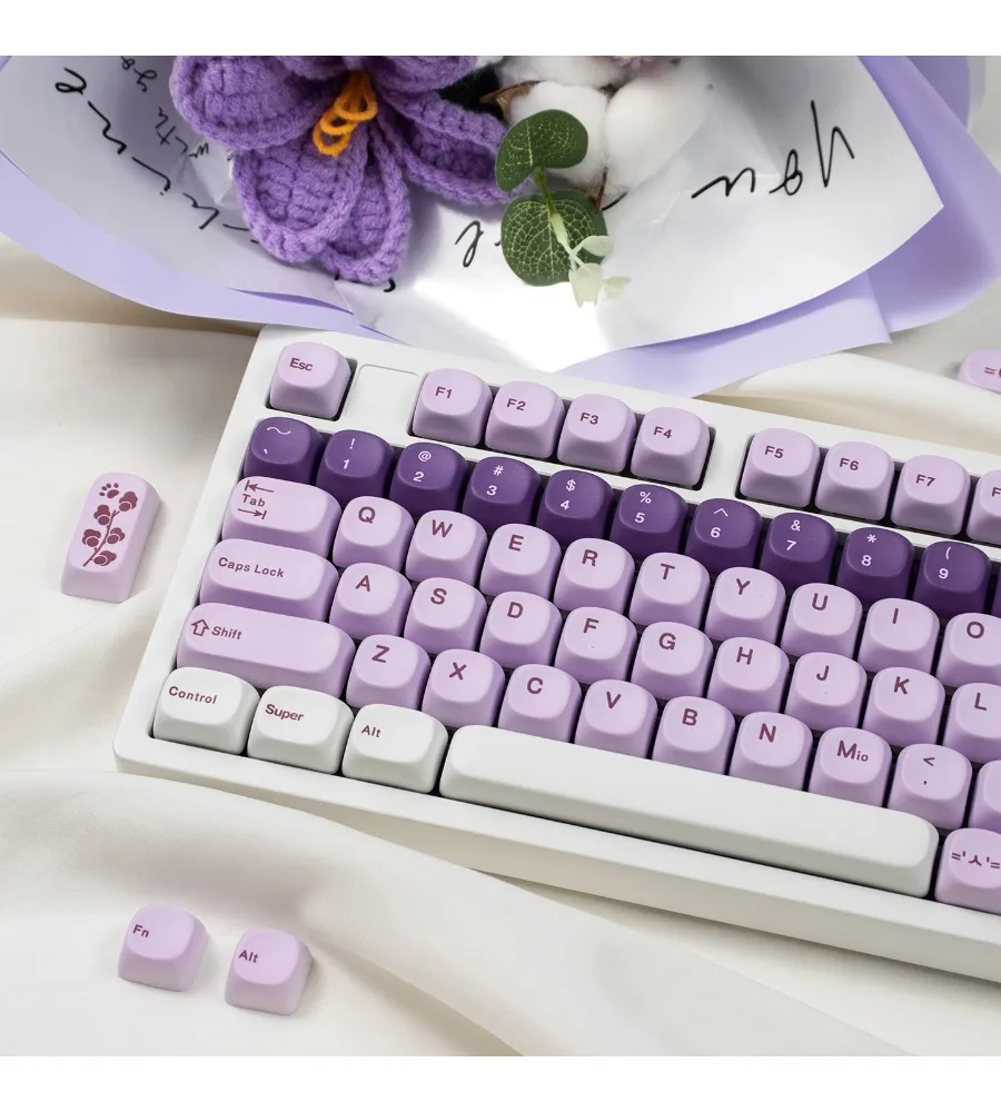 

Keycaps Customized PBT Sublimation Wooting/Merca Lion Grape Shake Purple Mechanical Keyboard