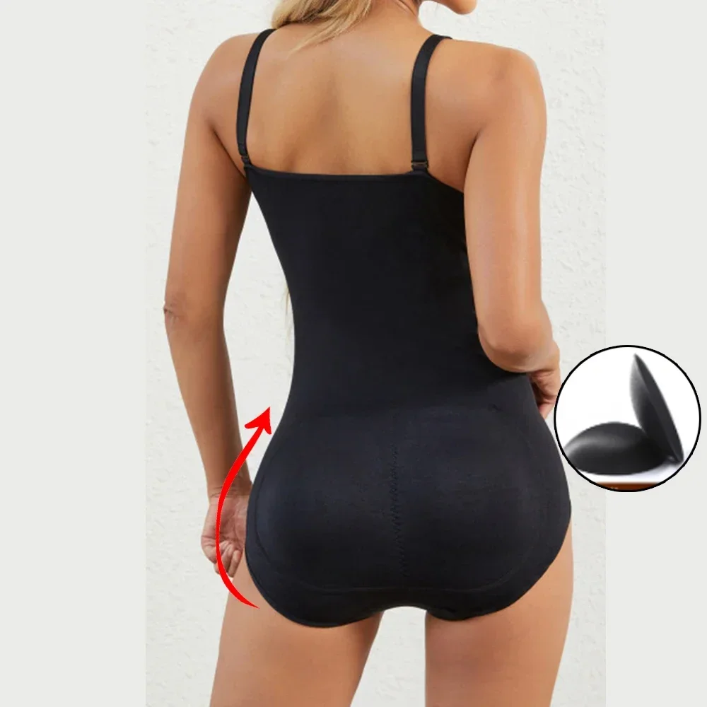 

Hip Pads Shapewear Bodysuit for Women Tummy Control Open Crotch Slimming Waist Trainer Body Shaper Bodysuit