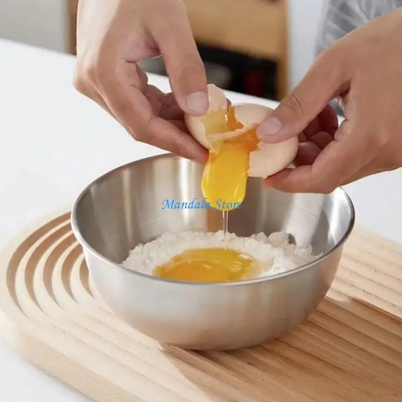 U2JC Stainless Steel Mixing Bowls With Measurement Lines Perfect For Dough Making Baking And Cooking Kitchen Gadget