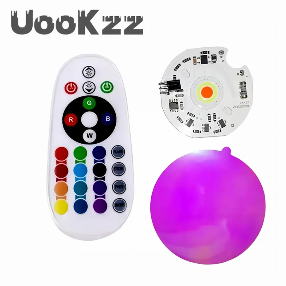 220V RGB LED COB Chip Light LED Spotlight Lamp No Need Driver For Floodlight DIY Lighting With Remote Controller BedroomDecorati