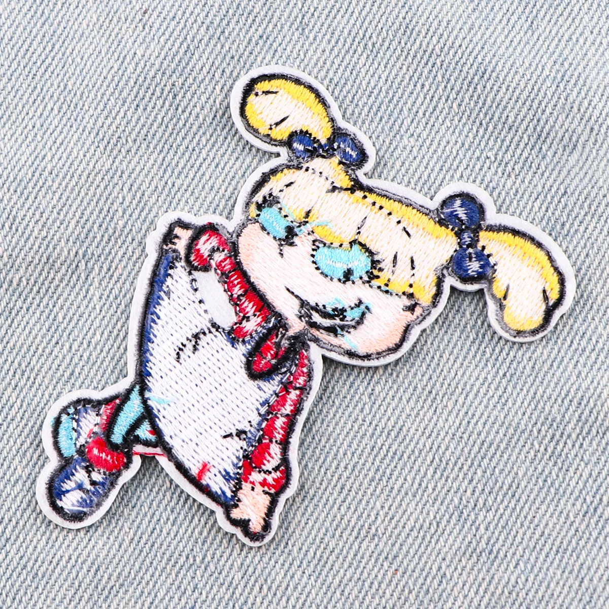 AD2857 Cartoon Girl and Boy Patch Cute Embroidered Patches For Kids Clothes Applique Funny Embroidery Patch For Clothing Sticker